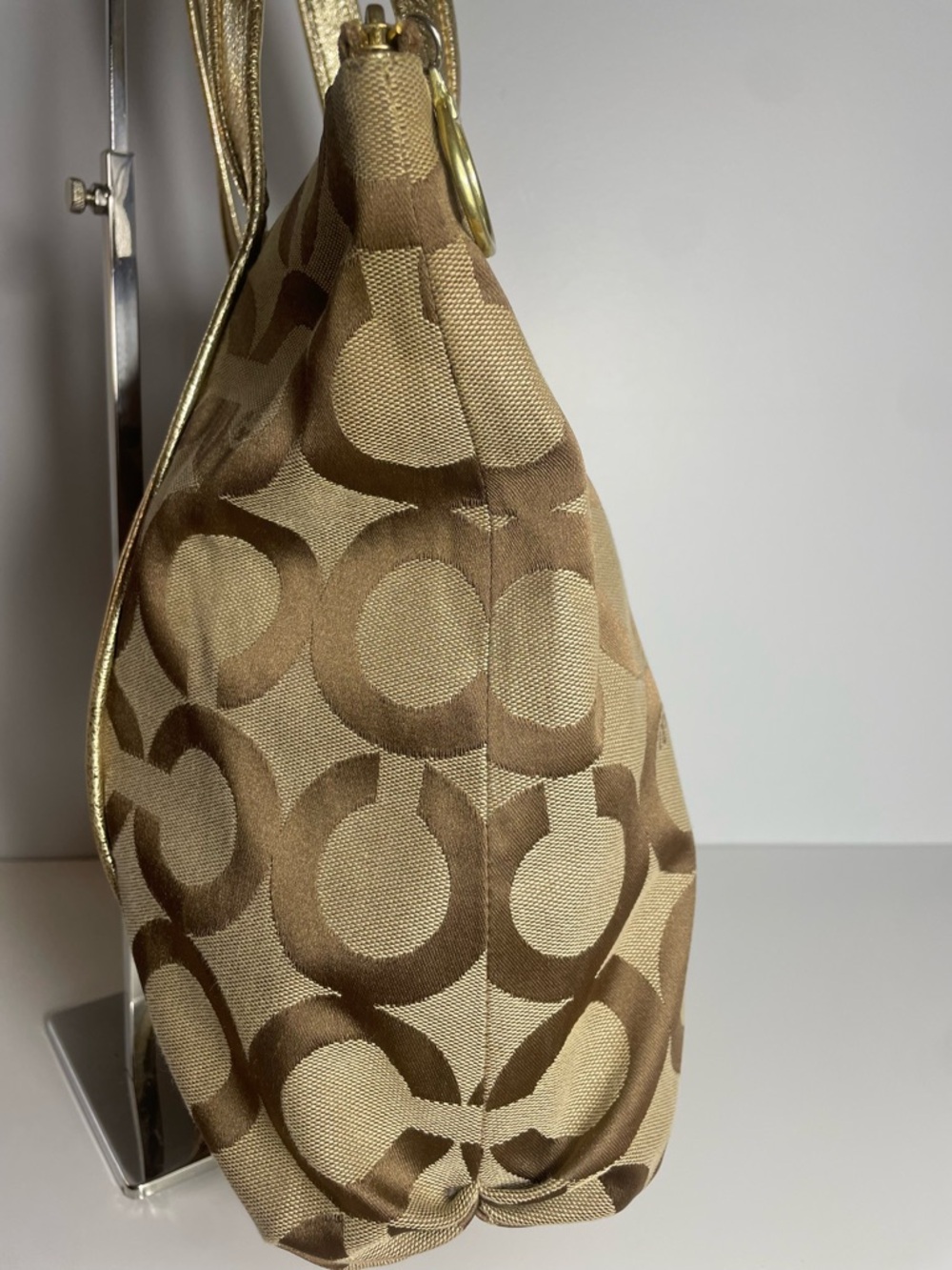 Coach Poppy 2009 Gold Metallic Op Art Glam Tote 13826 - Picture 12 of 16
